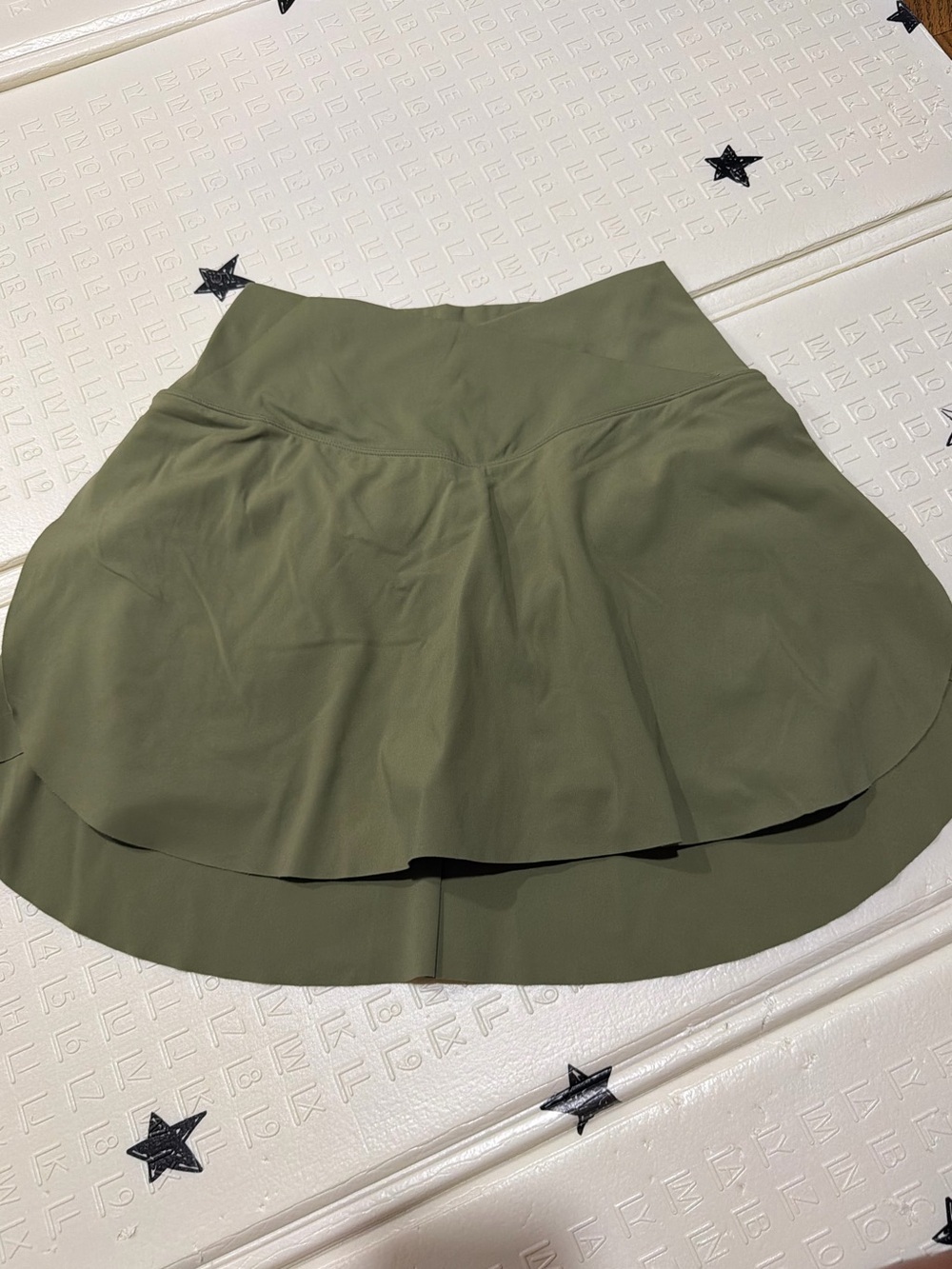 Women's Olive Green Flared Skirt